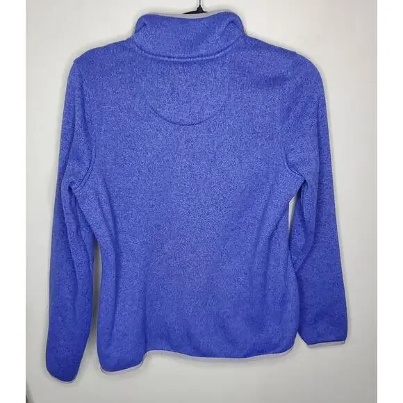 L.L. Bean Quarter Snap Knit Fleece Sweater Jacket Blue Women's XS Petite - Picture 5 of 12